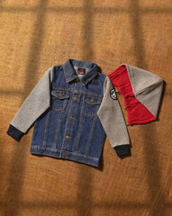 BOYS DENIM HOODIE - Polkadots - 13236ZJ - 207883 - BOYS DENIM HOODIE