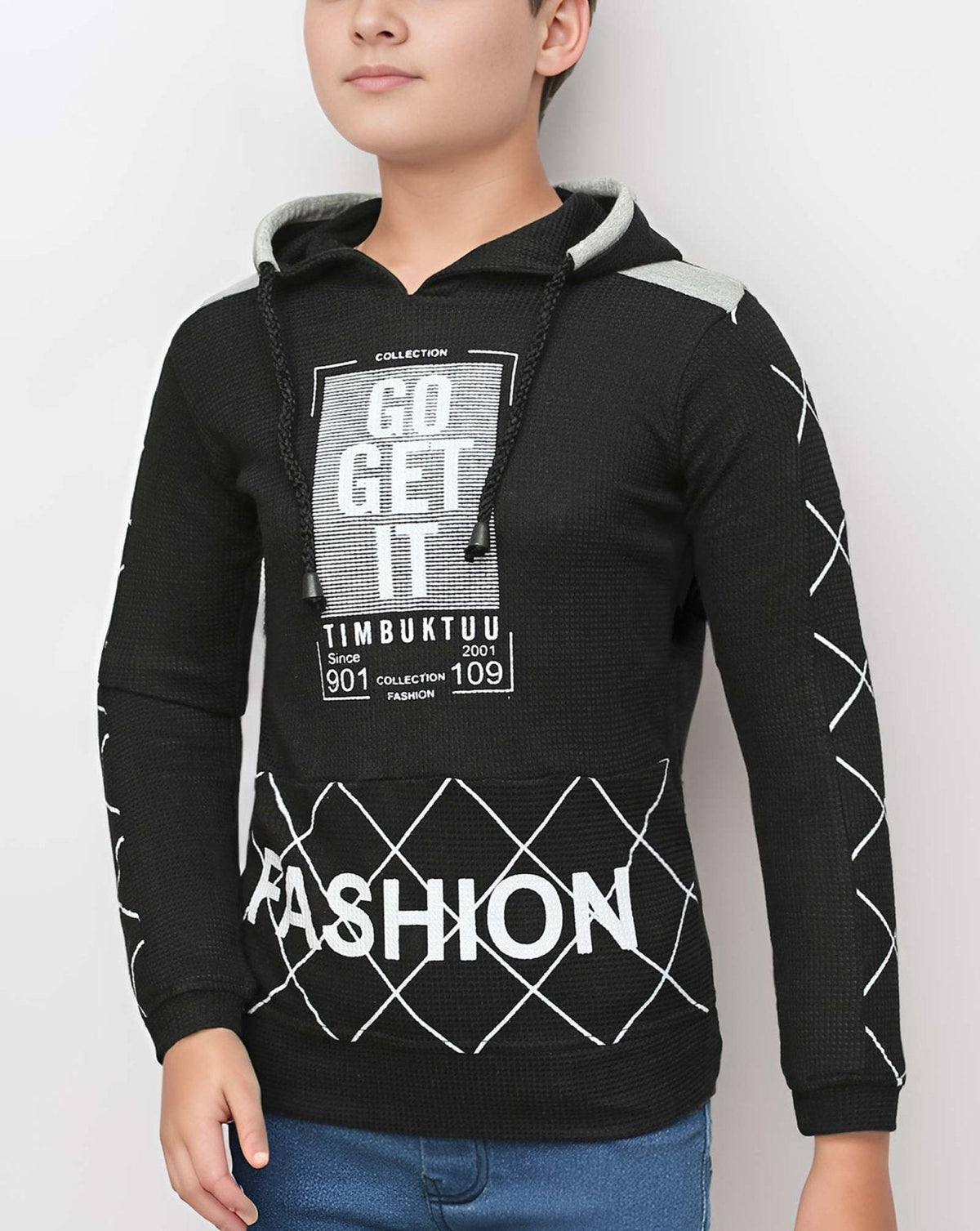 BOYS PRINTED HOODIE - Polkadots - 12320PD - 206325 - BOYS PRINTED HOODIE