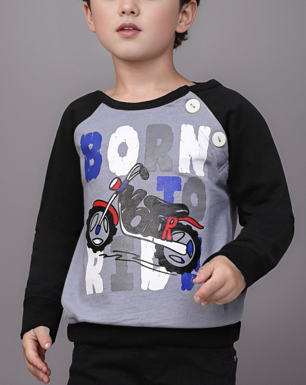 BOYS SWEAT SHIRT - Polkadots - 13118HG - 205901 - BOYS SWEAT SHIRT