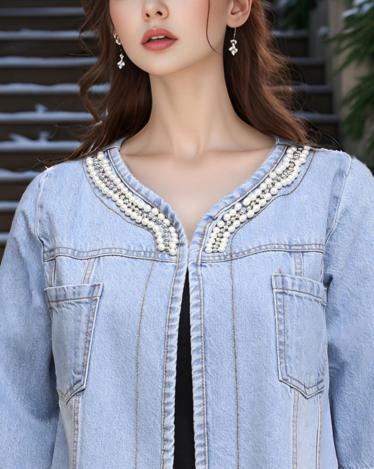 DENIM JACKET - Polkadots - 11560DZ - 070198 - DENIM JACKET