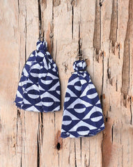 FABRIC TASSEL EARINGS - Polkadots - 13420RF-212658 - FABRIC TASSEL EARINGS