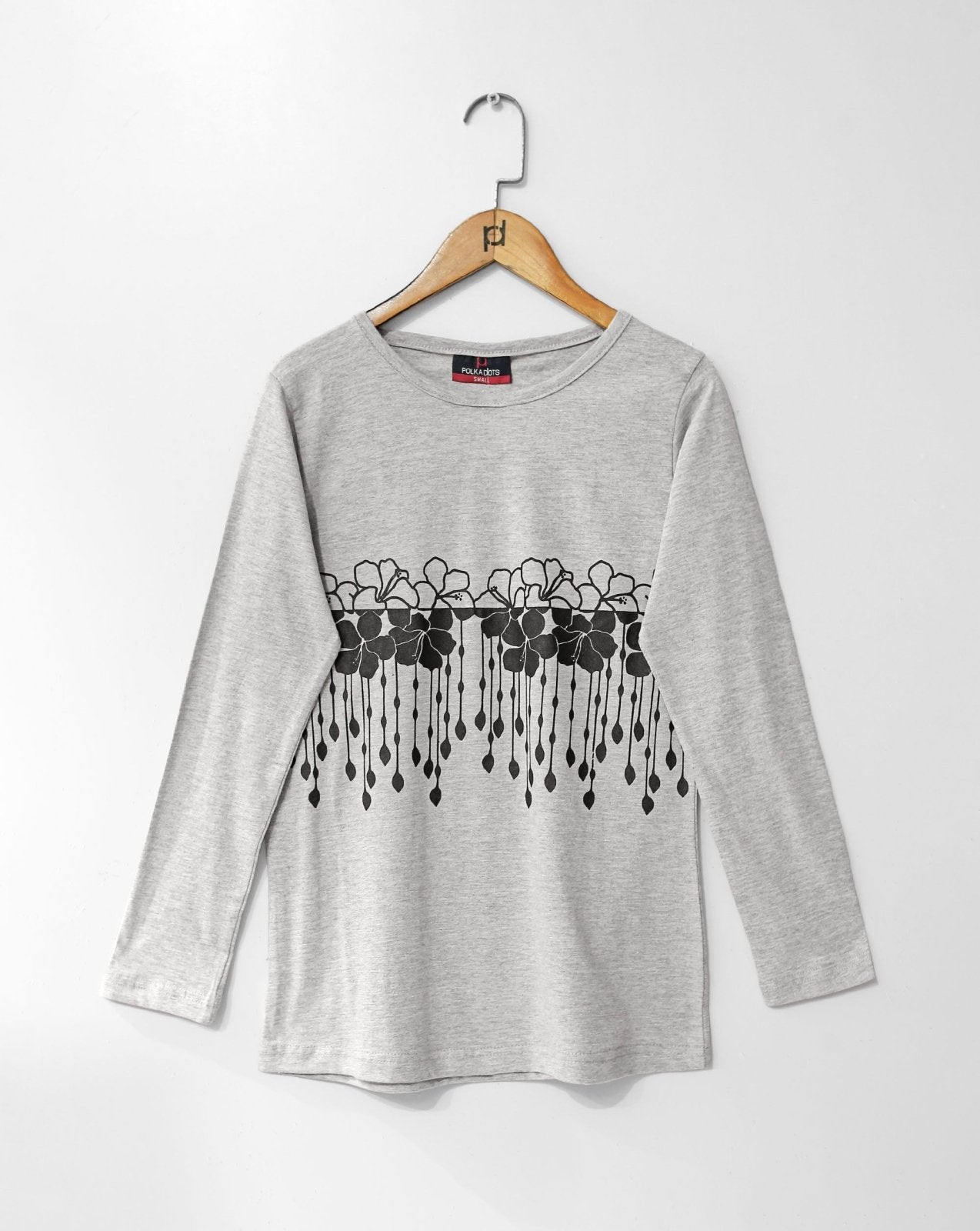 FULL SLEEVES PRINTED T SHIRT - Polkadots - 14014PD - 222316 - FULL SLEEVES PRINTED T SHIRT