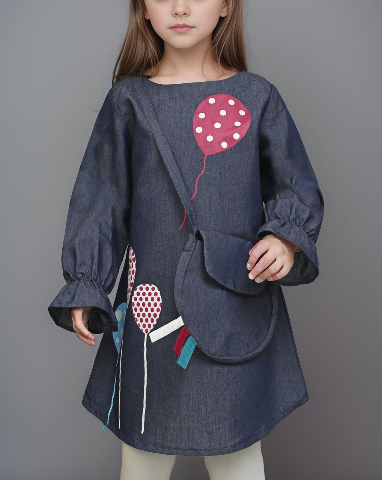 GIRLS 2 PIECE SUIT WITH BAG - Polkadots - 13202PG - 207204 - GIRLS 2 PIECE SUIT WITH BAG