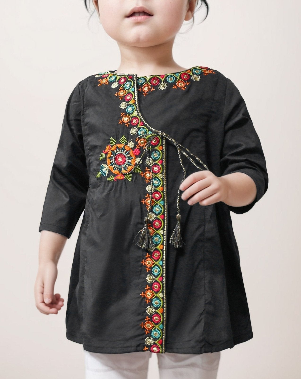 | GIRLS EMBROIDERED KURTI | - Polkadots - 11943HG-078676 - | GIRLS EMBROIDERED KURTI |