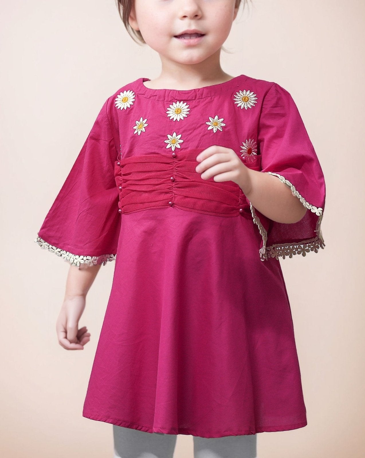 | GIRLS EMBROIDERED KURTI | - Polkadots - 10617HG-051396 - | GIRLS EMBROIDERED KURTI |