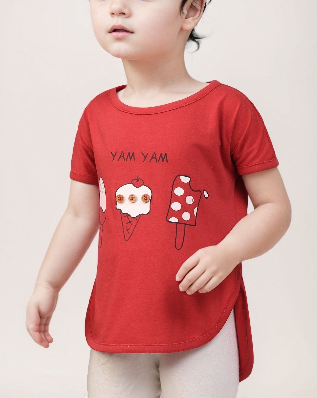 GIRLS PRINTED T-SHIRT - Polkadots - 13575AY-215539 - GIRLS PRINTED T-SHIRT