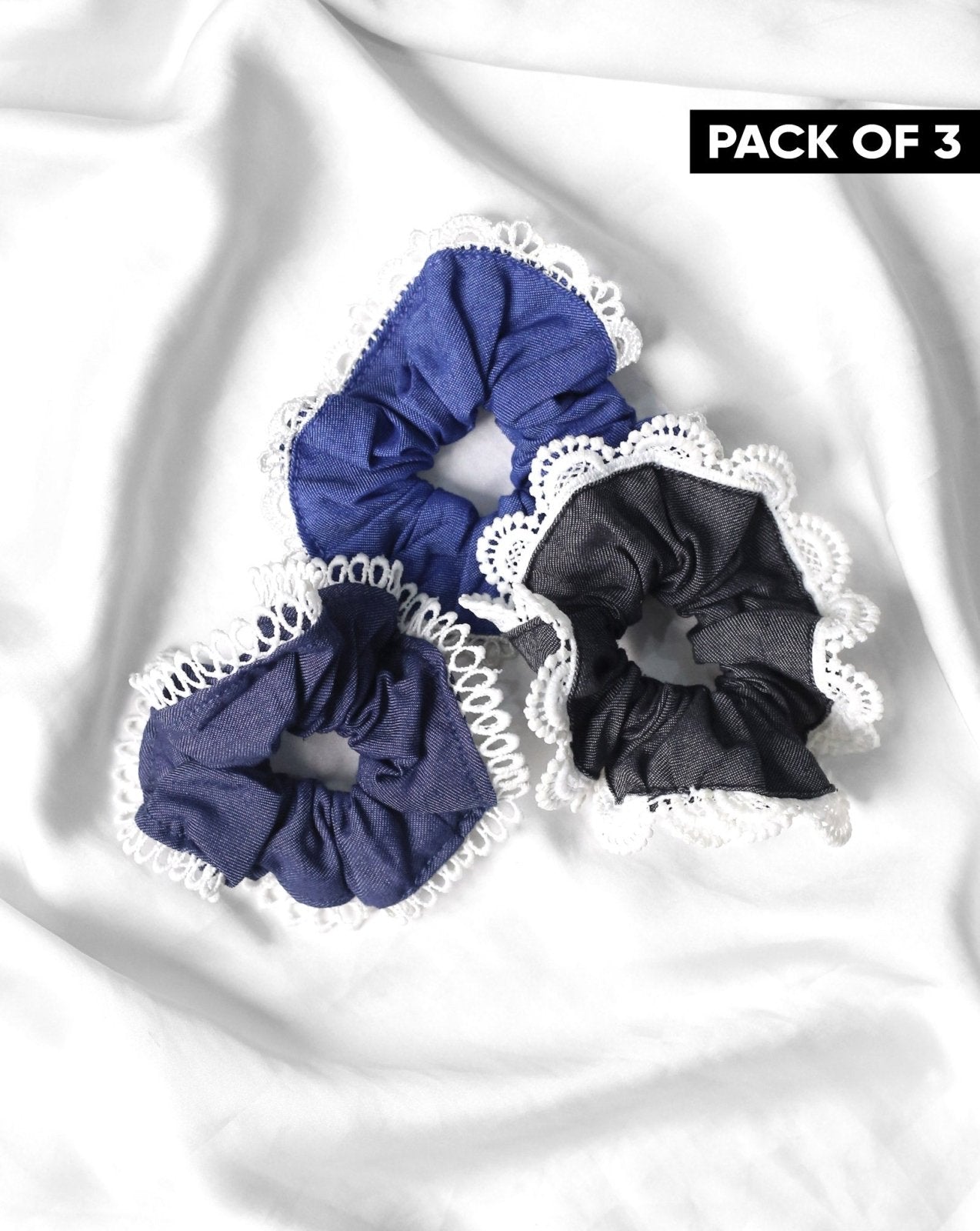 | PACK OF 3 PLAIN SCRUNCHIES | - Polkadots - 12950RFPACK1-216649 - | PACK OF 3 PLAIN SCRUNCHIES |