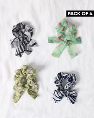 | PACK OF 4 PLAIN SCRUNCHIES | - Polkadots - 12626RFPACK11-213929 - | PACK OF 4 PLAIN SCRUNCHIES |