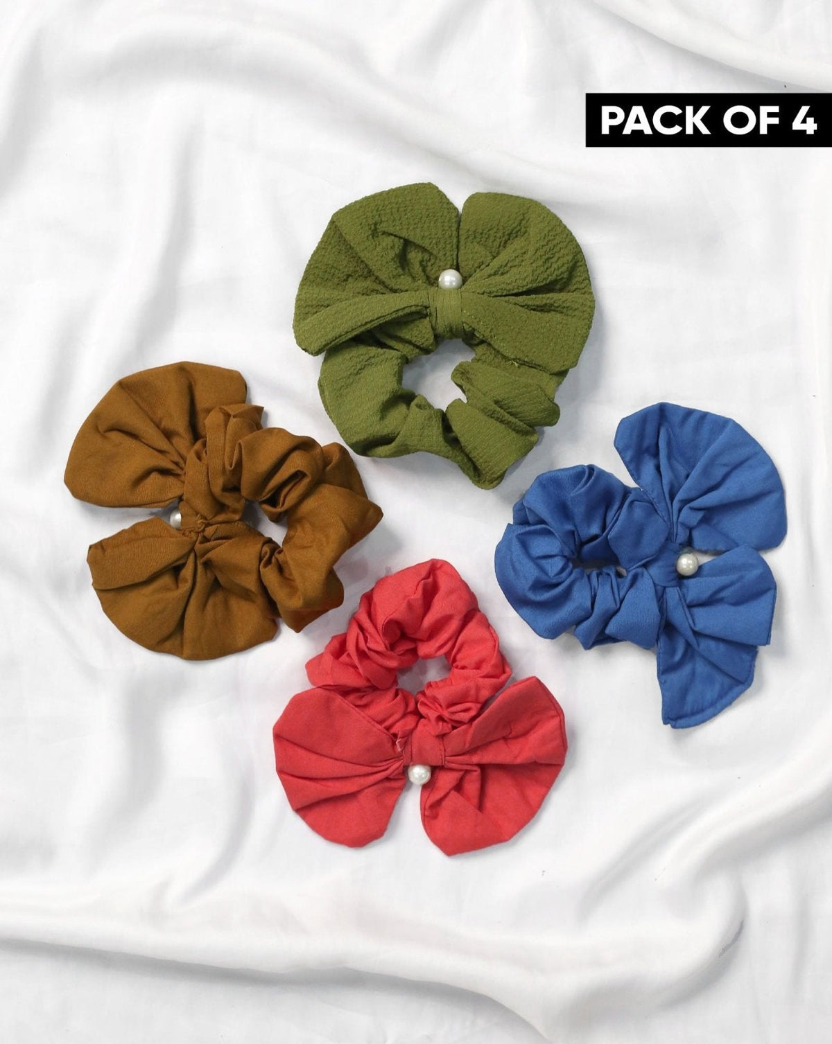 | PACK OF 4 PLAIN SCRUNCHIES | - Polkadots - 12780RFPack1-215689 - | PACK OF 4 PLAIN SCRUNCHIES |