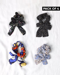 | PACK OF 4 PLAIN SCRUNCHIES | - Polkadots - 12626RFPACK10-213928 - | PACK OF 4 PLAIN SCRUNCHIES |