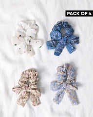 | PACK OF 4 PLAIN SCRUNCHIES | - Polkadots - 12626RFPACK13-213931 - | PACK OF 4 PLAIN SCRUNCHIES |