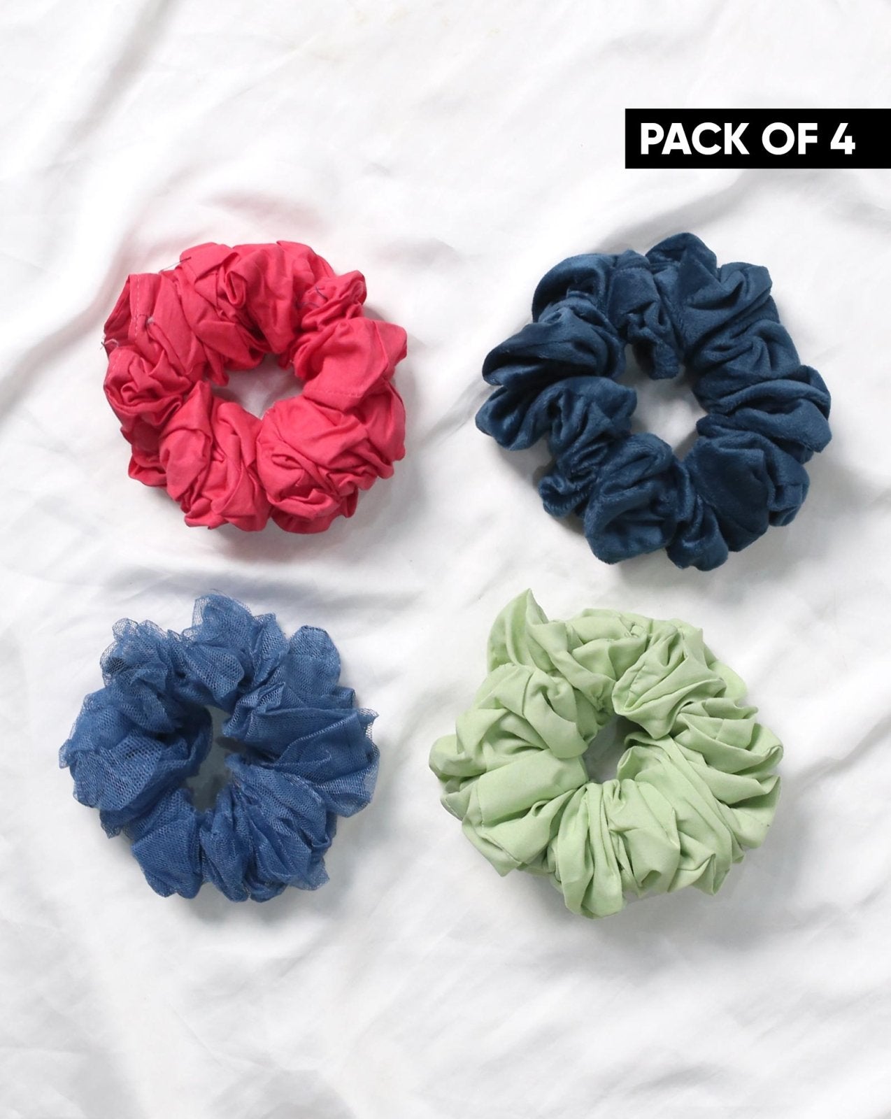 | PACK OF 4 PRINTED SCRUNCHIES | - Polkadots - 12625RFPACK9-213209 - | PACK OF 4 PRINTED SCRUNCHIES |