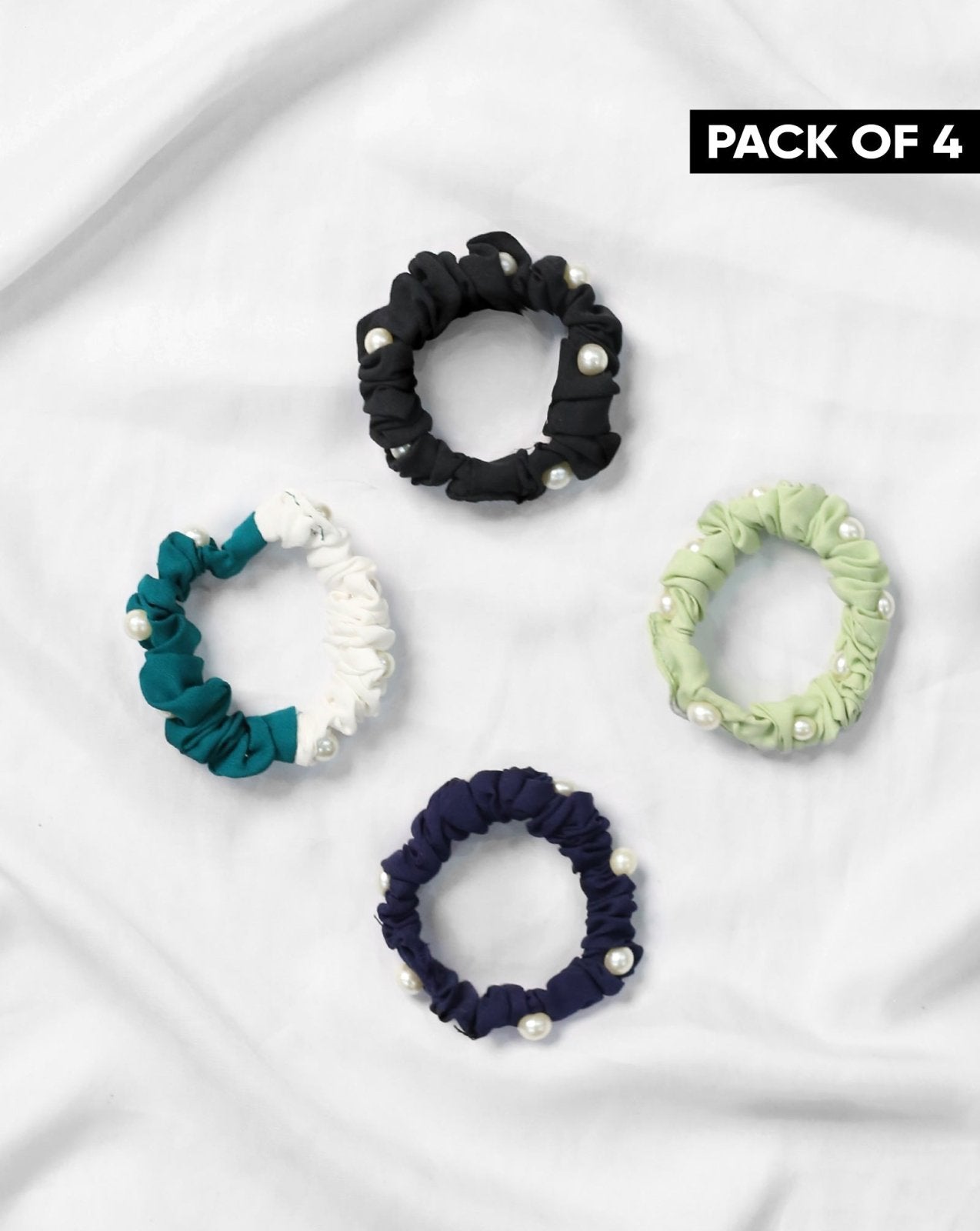 | PACK OF 4 PRINTED SCRUNCHIES | - Polkadots - 12824RFPack3-215693 - | PACK OF 4 PRINTED SCRUNCHIES |