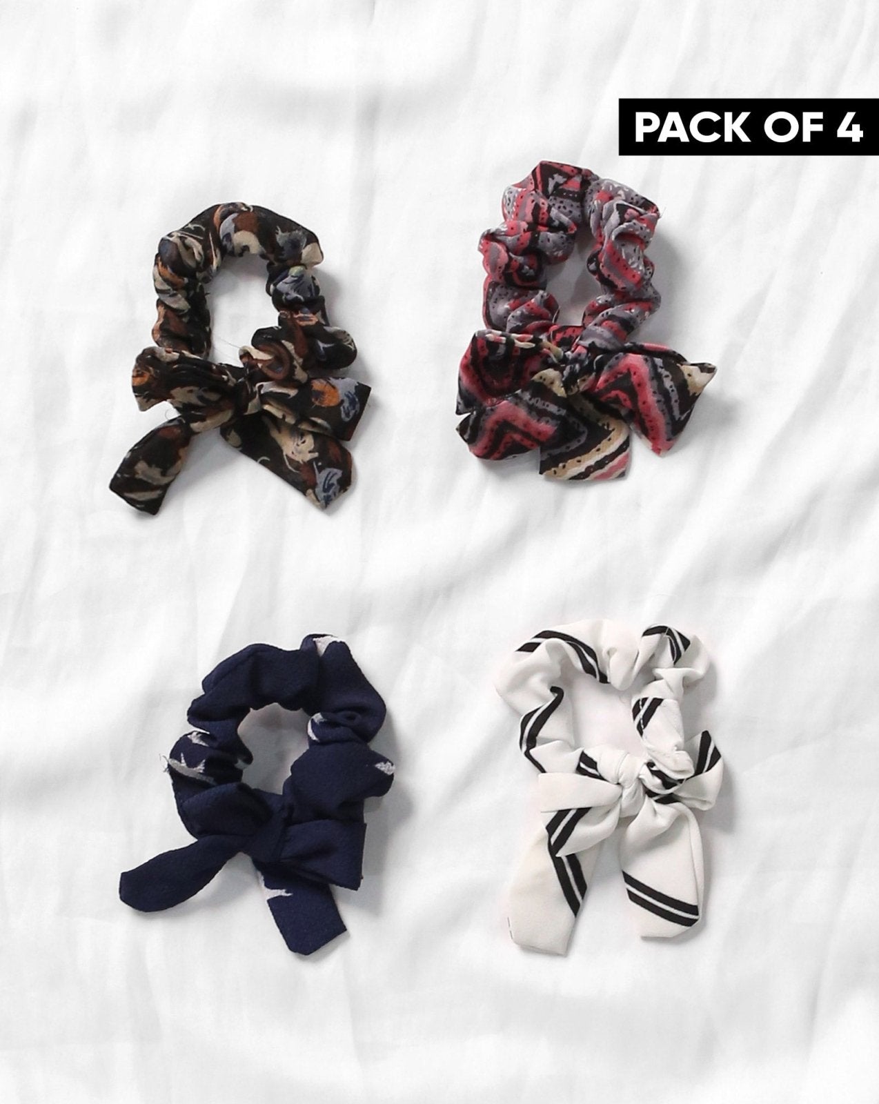 | PACK OF 4 PRINTED SCRUNCHIES | - Polkadots - 12626RFPACK6-213849 - | PACK OF 4 PRINTED SCRUNCHIES |