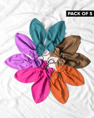 | PACK OF 5 PLAIN SCRUNCHIES | - Polkadots - 12715RFPack1-214954 - | PACK OF 5 PLAIN SCRUNCHIES |