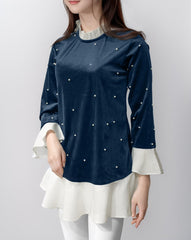 VELVET TOP - Polkadots - 12916PD - 200955 - VELVET TOP