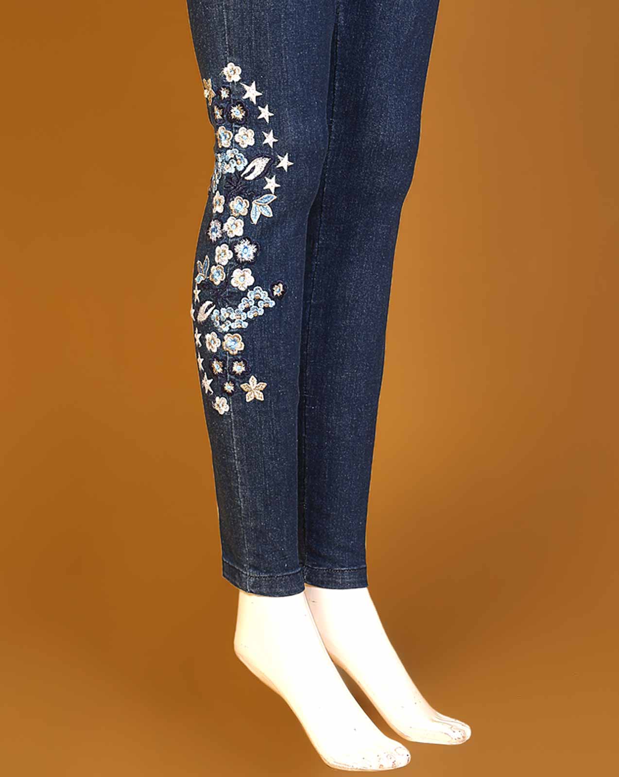 EMBROIDERED JEANS - Polkadots - 11756ZJ-074386 - EMBROIDERED JEANS