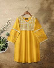 EMBROIDERED KURTI - Polkadots - 11955AMY-078746 - EMBROIDERED KURTI