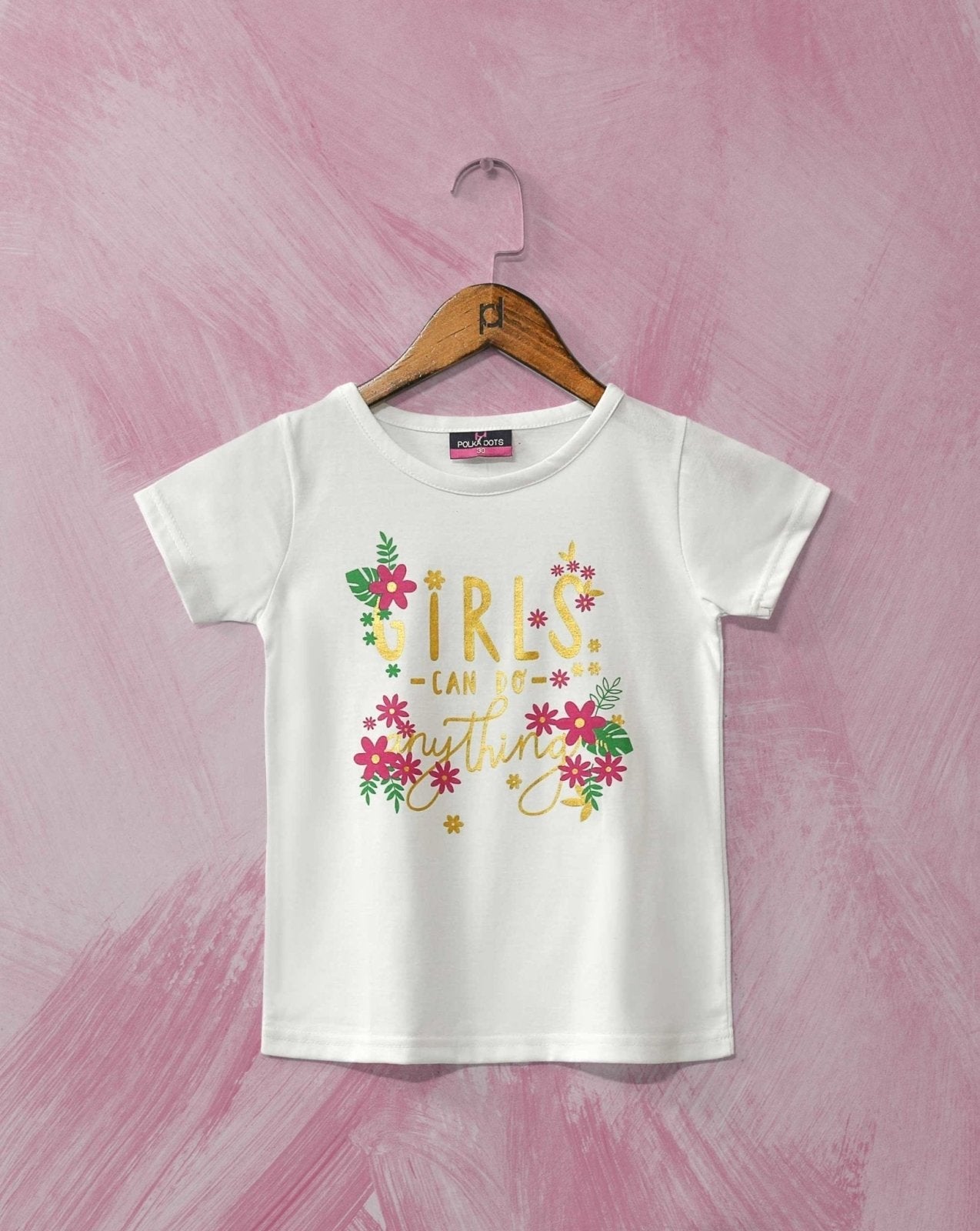 GIRLS PRINTED T-SHIRT - Polkadots - 11946PD-078556 - GIRLS PRINTED T-SHIRT