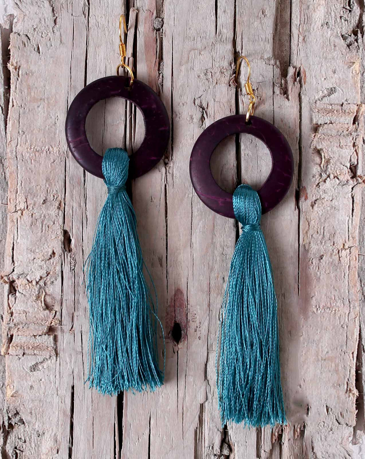 | MINIMALIST TASSEL EARRINGS | - Polkadots - 13322RF-210119 - | MINIMALIST TASSEL EARRINGS |